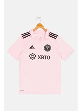 Adidas Kids Girl Short Sleeve Training Inter Miami Jersey, Pink  - Image 1