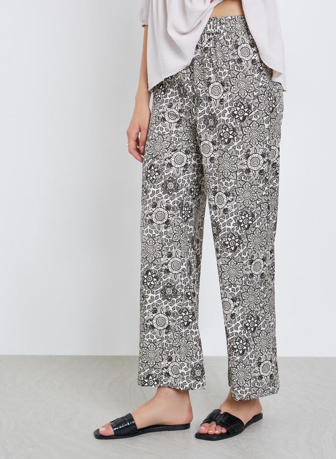 Take Two Ruffle Hem Tops and All-Over Printed Pants Set - Image 4