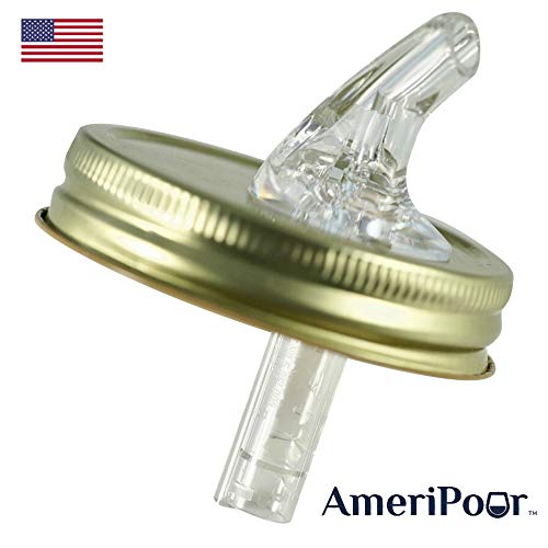 AmeriPour Mason Jar Pour Spouts - For Moonshine And Whiskey - Made 100% In The USA. Free Flow Mason Jar Spouts That Don't Leak - No Cracks, Just A Perfect Cocktail Pour Everytime. 2 Pack - Image 2