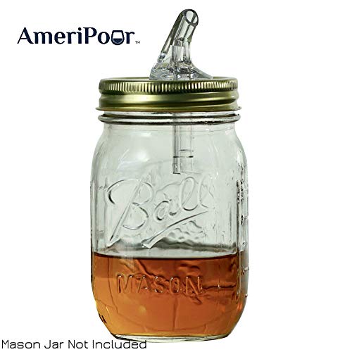 AmeriPour Mason Jar Pour Spouts - For Moonshine And Whiskey - Made 100% In The USA. Free Flow Mason Jar Spouts That Don't Leak - No Cracks, Just A Perfect Cocktail Pour Everytime. 2 Pack - Image 4