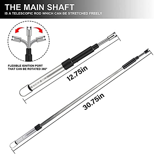 XTENDR ARCS V2 Extendable 2.5 Feet. Arc Extra Long Lighter, Flameless Fireplace Stove Electric Candle Lighter, Long Neck Lighter for Pilot Light, Grilling, Firepit, Kitchen, BBQ Lighter (Silver) - Image 2