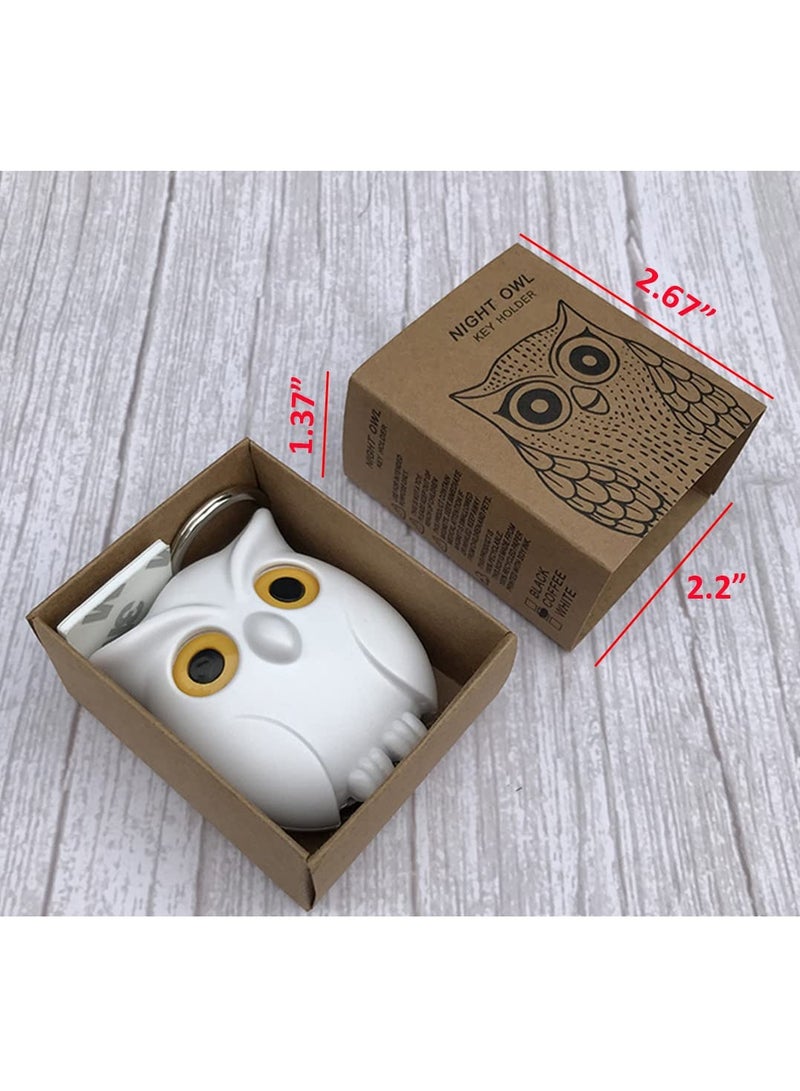 2PCS Cute Magnetic Owl Key Holder Set, Wall-Mounted, Automatic Open-Close Eyes, Perfect for Home Organization and Key Storage