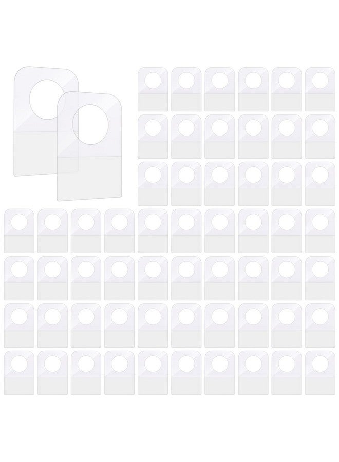 Generic 300 Pcs Clear Self Adhesive Folding Hang Tabs Plastic Round Hole Sticky Hang Tabs Heavy Duty For Store Retail Small Sale Items Hanging Display (1.3X0.9 Inch)  - Image 1