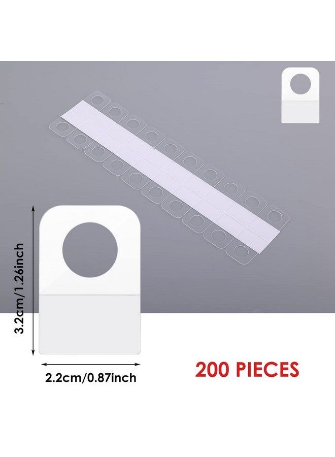 Generic 300 Pcs Clear Self Adhesive Folding Hang Tabs Plastic Round Hole Sticky Hang Tabs Heavy Duty For Store Retail Small Sale Items Hanging Display (1.3X0.9 Inch)  - Image 3