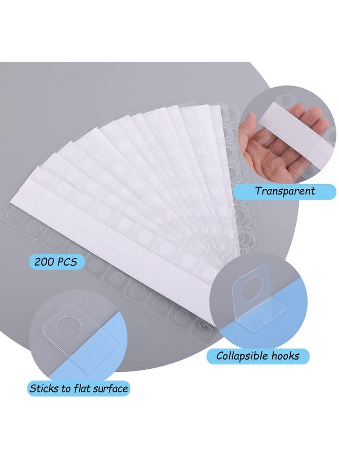 Generic 300 Pcs Clear Self Adhesive Folding Hang Tabs Plastic Round Hole Sticky Hang Tabs Heavy Duty For Store Retail Small Sale Items Hanging Display (1.3X0.9 Inch)  - Image 5