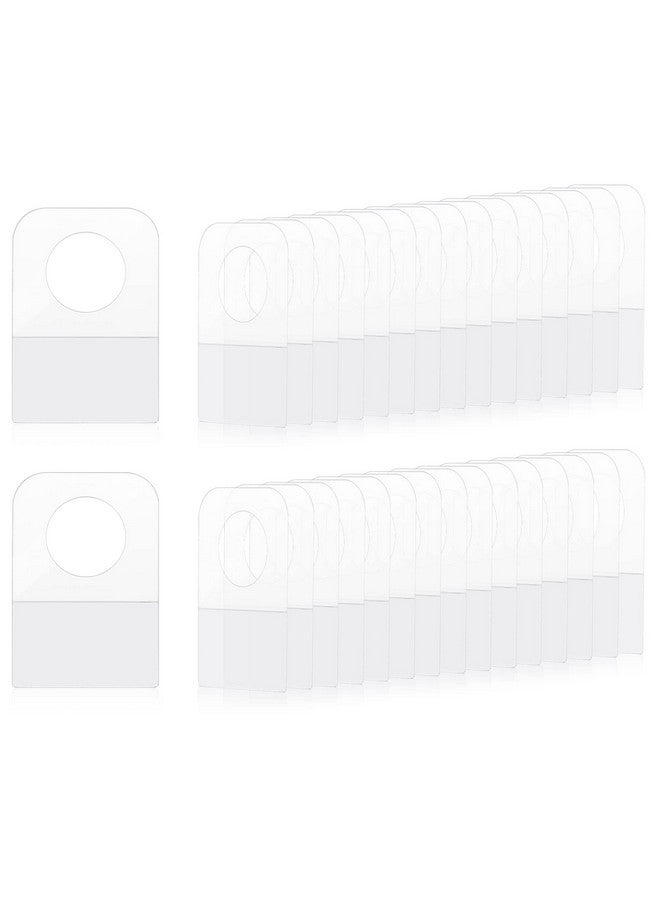 Generic 300 Pcs Clear Self Adhesive Folding Hang Tabs Plastic Round Hole Sticky Hang Tabs Heavy Duty For Store Retail Small Sale Items Hanging Display (1.3X0.9 Inch)  - Image 4