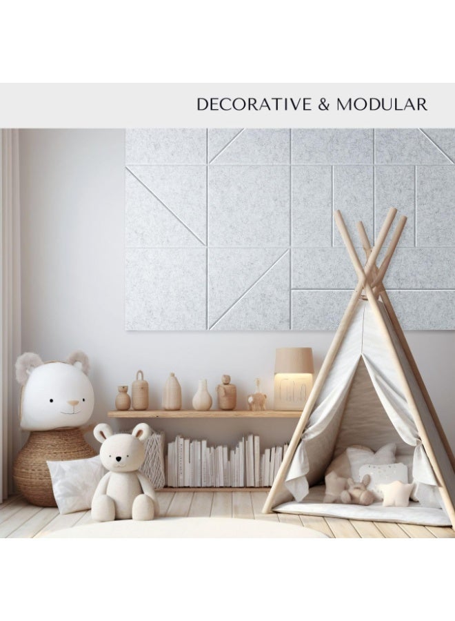 Relex Large Bulletin Boards, 12 Pack Felt Wall Tiles with Safe Removable Adhesive Tabs and Box of Pushpins, Cork Board Alternative, Pin Board Tack Board for Office Walls (Light Grey) - Image 5