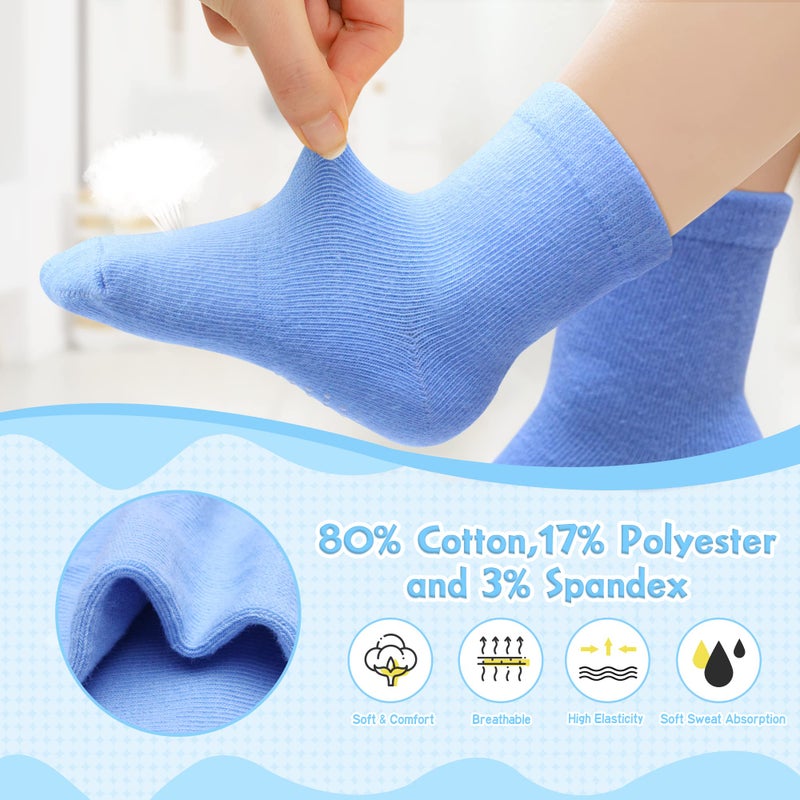 HYzgb Toddler Boys Socks 3T-4T-5T with Grippers Little Kids Non Slip Grips Crew Socks 12 Pairs Cotton for Boys 3-4-5 Years Old (Black/White/Gray/Skyblue) - Image 5