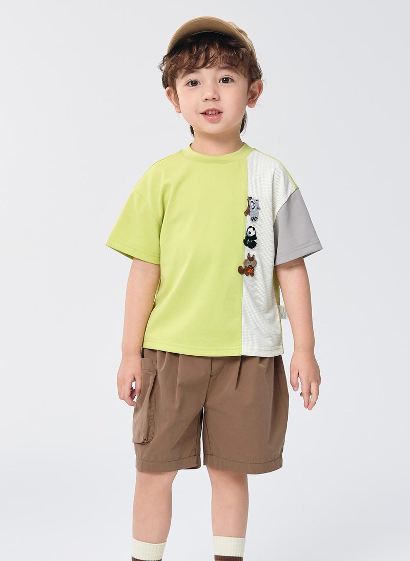 Balabala Toddler Boy Knit short sleeve suit  - Image 1