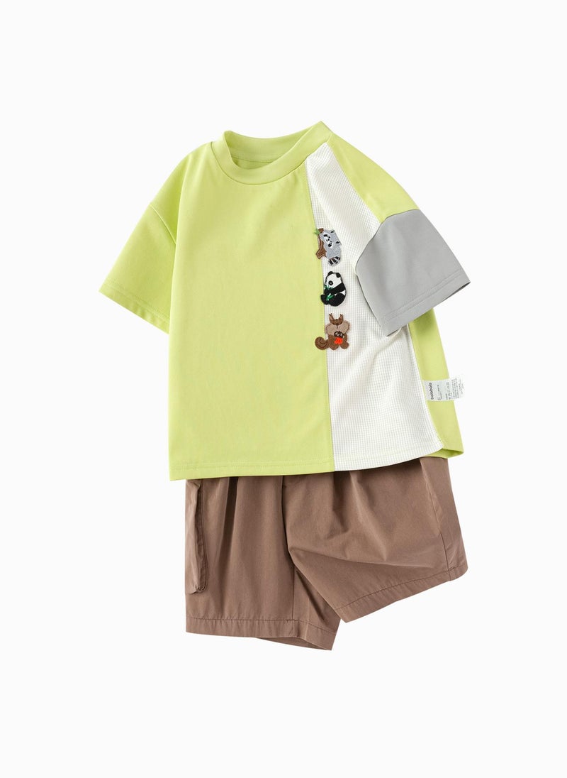 Balabala Toddler Boy Knit short sleeve suit  - Image 4
