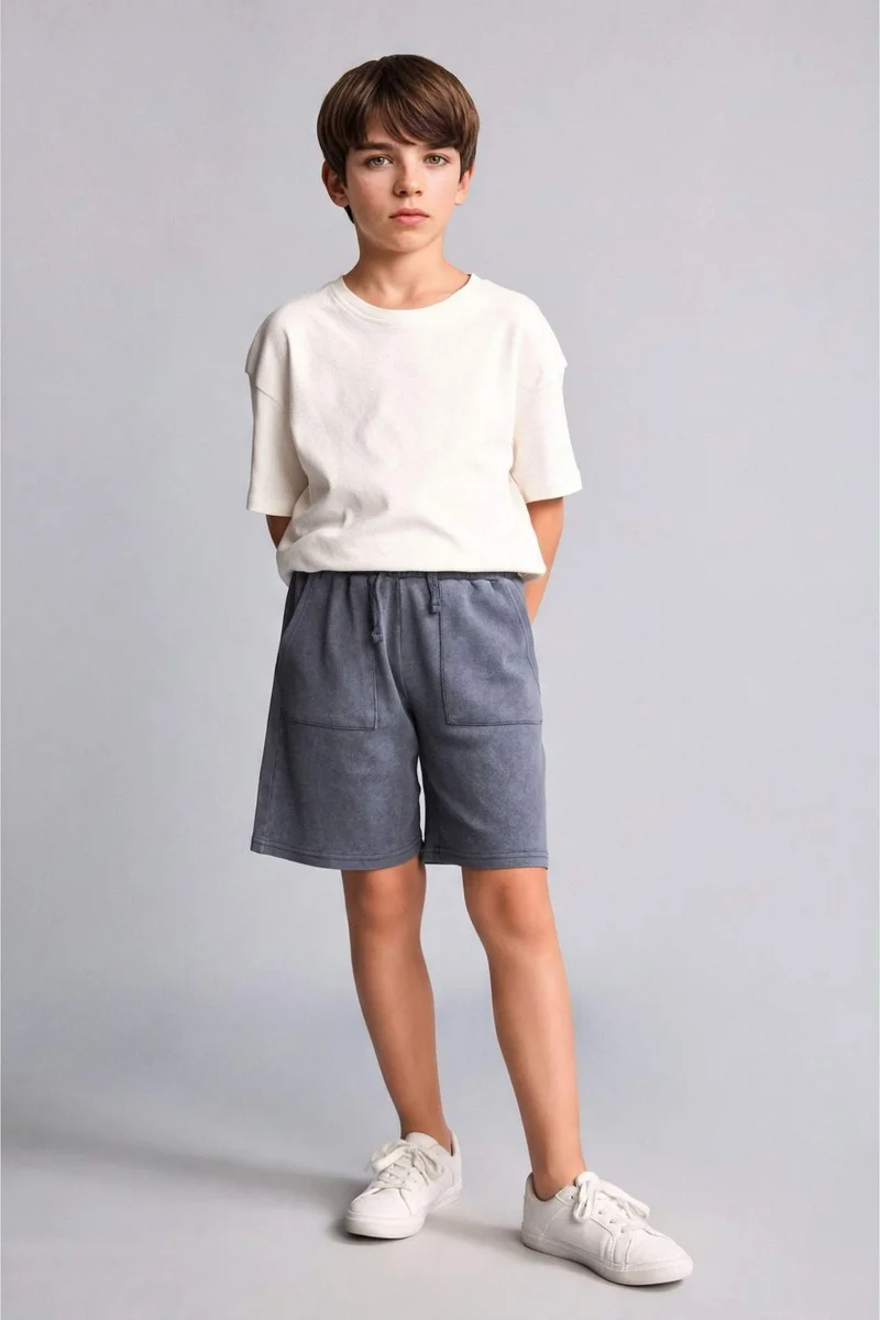 ديفاكتو Boy Oversize Elastic Waist Drawstring Shorts