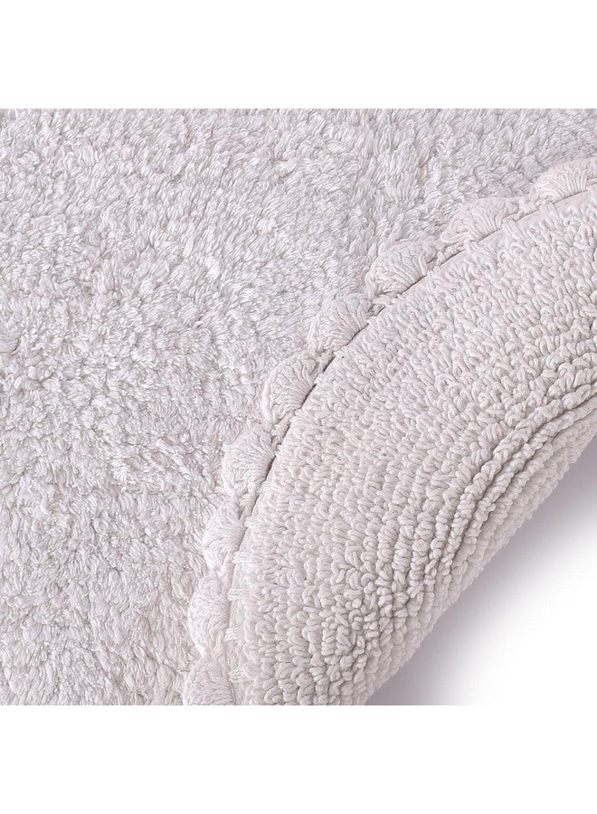 SASHAA WORLD Reversible Tufted Oval Shaped White Bathmat | Bathmat for Living Room, Bathroom, Kitchen, Bedroom, Indoor & Outdoor | 40X60 Cm - Image 2
