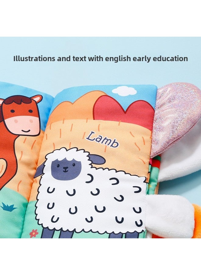LULU PAPK Cloth Book Baby Early Education Can Not Tear Three-dimensional Animal Book Can Bite Baby Educational Toys Ring Book-Color:Azhi Ocean  - Image 5