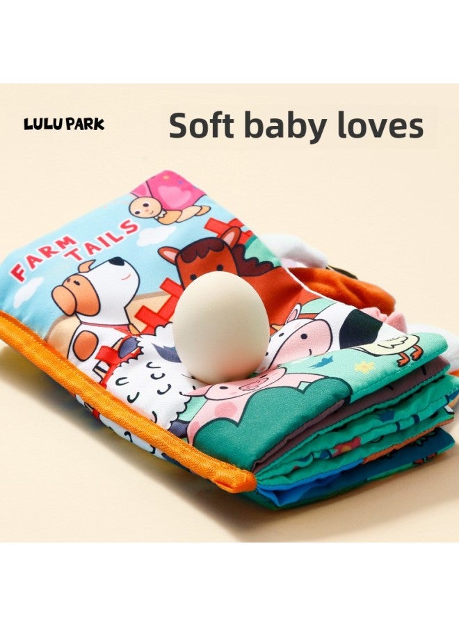 LULU PAPK Cloth Book Baby Early Education Can Not Tear Three-dimensional Animal Book Can Bite Baby Educational Toys Ring Book-Color:Azhi Ocean  - Image 2