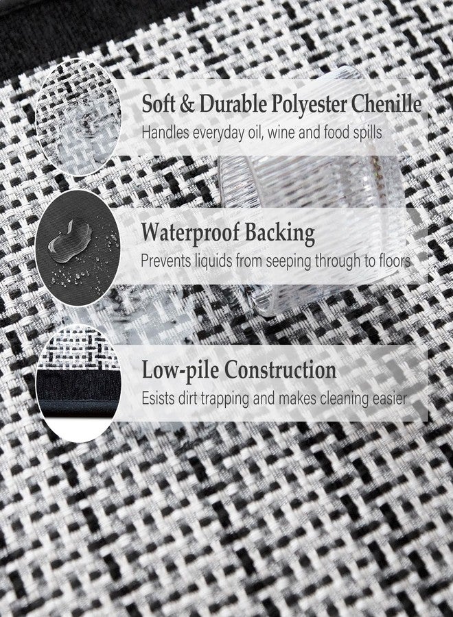 eqivei Kitchen Rugs, Non Slip Washable Kitchen Mat Set of 2, 47"x20"+31"x20", Absorbent Runner Rugs with Rubber Backing for Front of Sink, Kitchen Floor, Laundry Room (Black) - Image 4