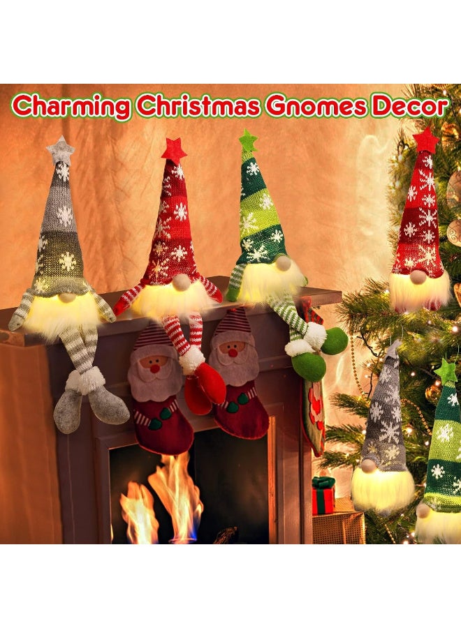 عالية الجودة مجموعة من 6 قطع من زينة عيد الميلاد المجيد، دمية قزم مضاءة على شكل توم سويدي، مقاس 13 بوصة، على شكل سانتا إسكندنافي، زينة عيد الميلاد، ديكورات منزلية داخلية، هدايا، أحمر وأخضر ورمادي - Image 4