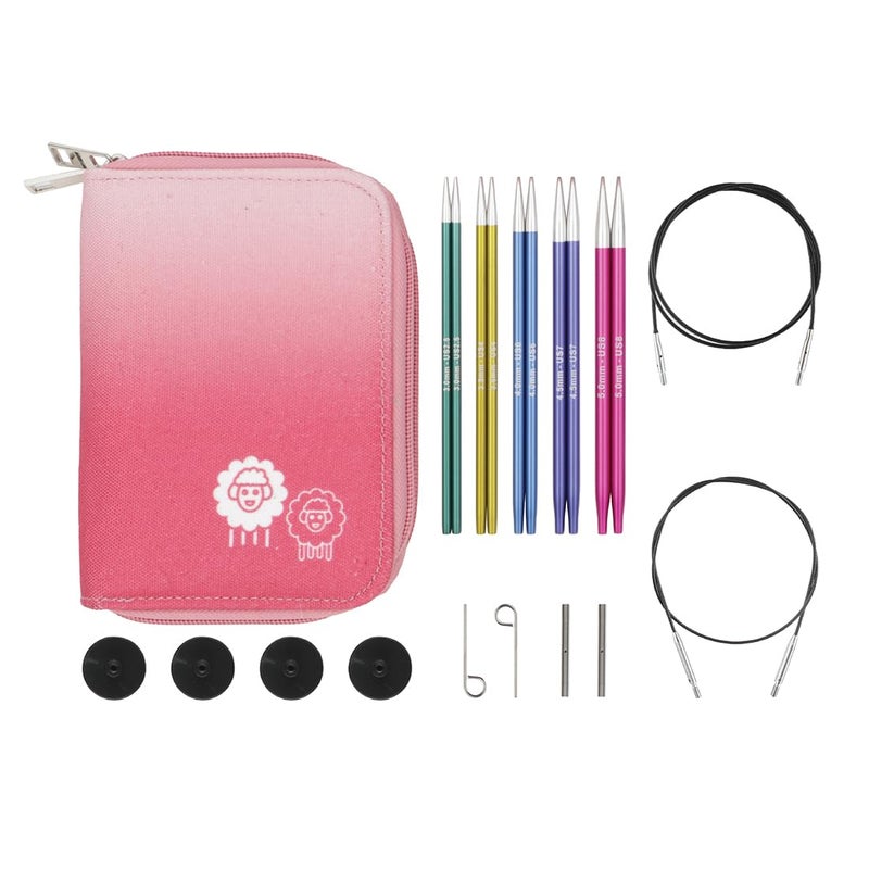 KnitPro Zing Starter Interchangeable Needle Set 5 13cm 5 US Sizes 25 to 8 - Image 2