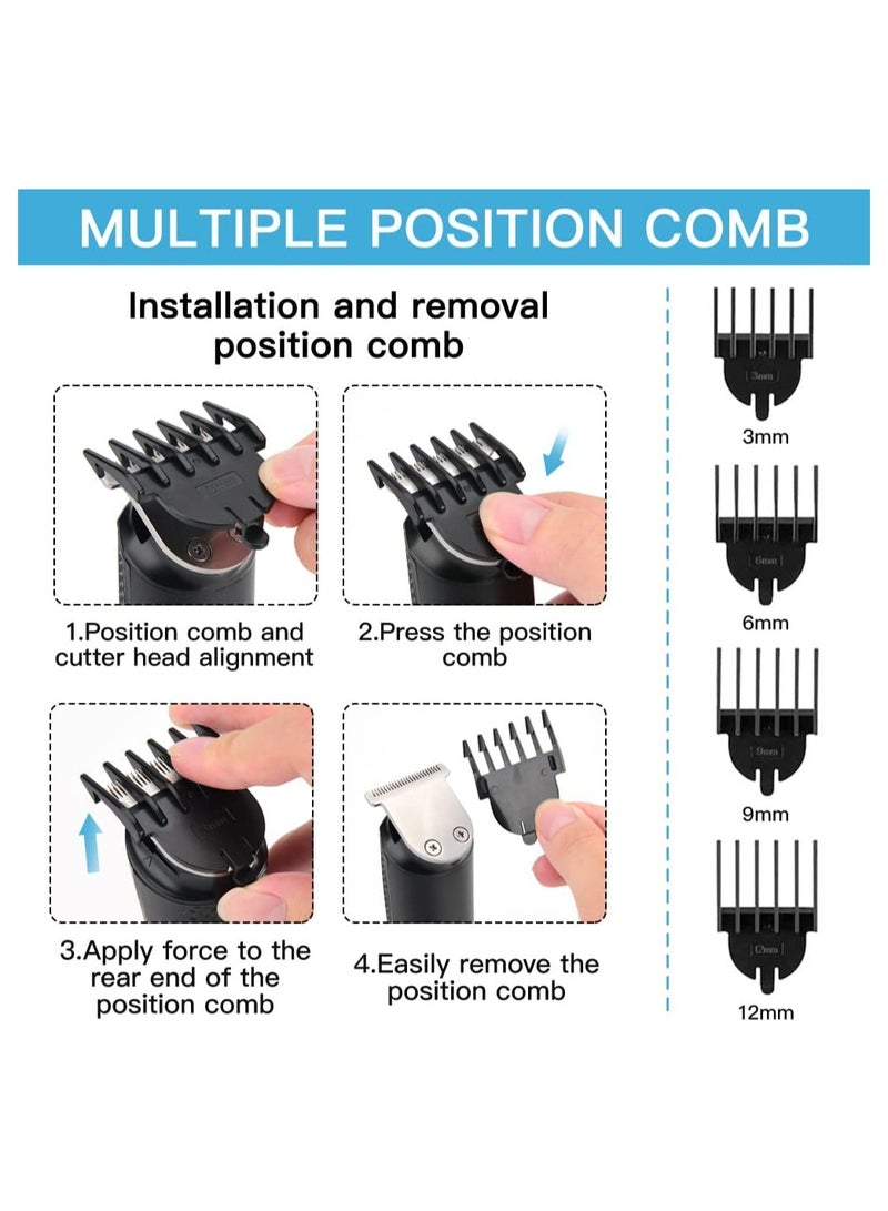 general Beard Trimmer for Men Electric Hair Clipper Cordless Mens Grooming 6 in 1 Kit, Hair Trimmer & Mustache Trimmer & Nose Hair Trimmer& Foil trimmer with Blade Waterproof USB Rechargeable & LED Display - Image 4