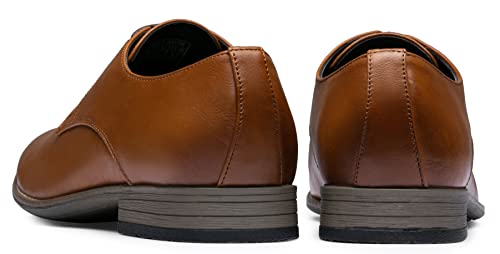 Jousen Men's Oxford Plain Toe Brown Dress Shoes Leather Classic Business Formal Derby Shoes(A5A098 Brown 9.5) - Image 4