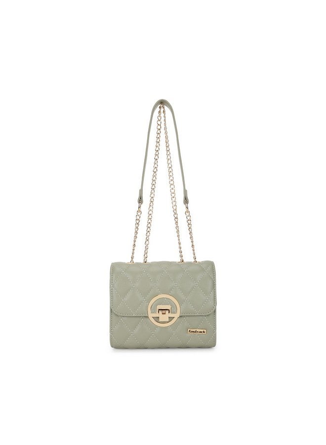 Fastrack Quilted Sling Bag for Girls, Ladies and Women | with Semi Metal Chain Strap and Golden Push Lock | Ladies Purse Handbag | Slings for Casual Carry - Image 1