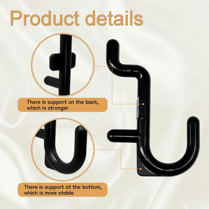 zDwfDc 50PCS Pegboard Hooks Plastic Peg Board J Hooks for Hanging Black Pegboard Hooks J Hook Accessories, for 1/4" Pegboards DD017-50 - Image 3