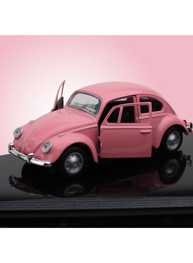 1:32 Classic Beetle Car Model, Alloy Car Model Toy, Vintage Mini Car Model ( 5.3X5.2X12.5cm, Pink)  - Image 1