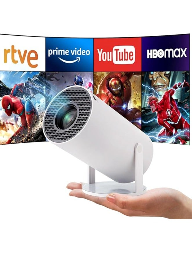Projector, Smart Projector Portable Projector 4K/200 Projector With Wifi And Bluetooth Auto Keystone Correction Flip Android Round Design Movie Projector  - Image 1