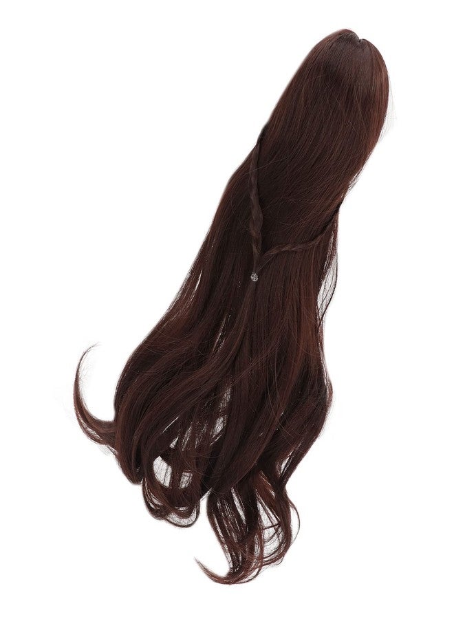 DAUERHAFT Doll Wig Long, Cutting 8 to 9in Curly Neat Bang BJD Doll Hair Wig for 1/3 BJD Doll(Dark Brown) - Image 3