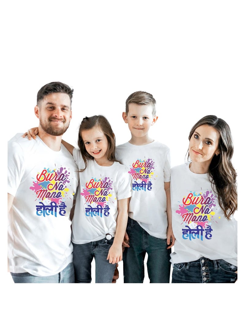 PRINTSHOP4ME Holi Celebration - Matching Family T-Shirts - Holi Family tshirt - Holi Hai Matching Men's Women's Kid's Round Neck Holi Famliy T-Shirts  - Image 1