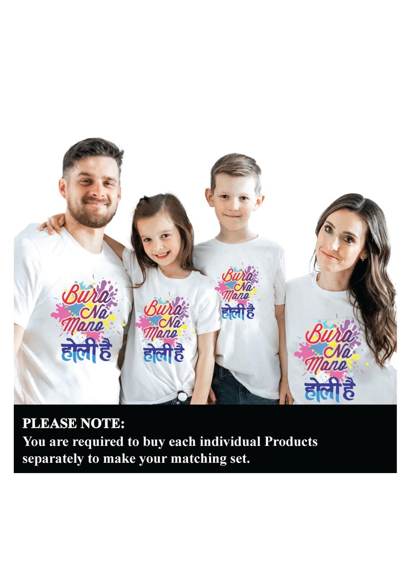 PRINTSHOP4ME Holi Celebration - Matching Family T-Shirts - Holi Family tshirt - Holi Hai Matching Men's Women's Kid's Round Neck Holi Famliy T-Shirts  - Image 2