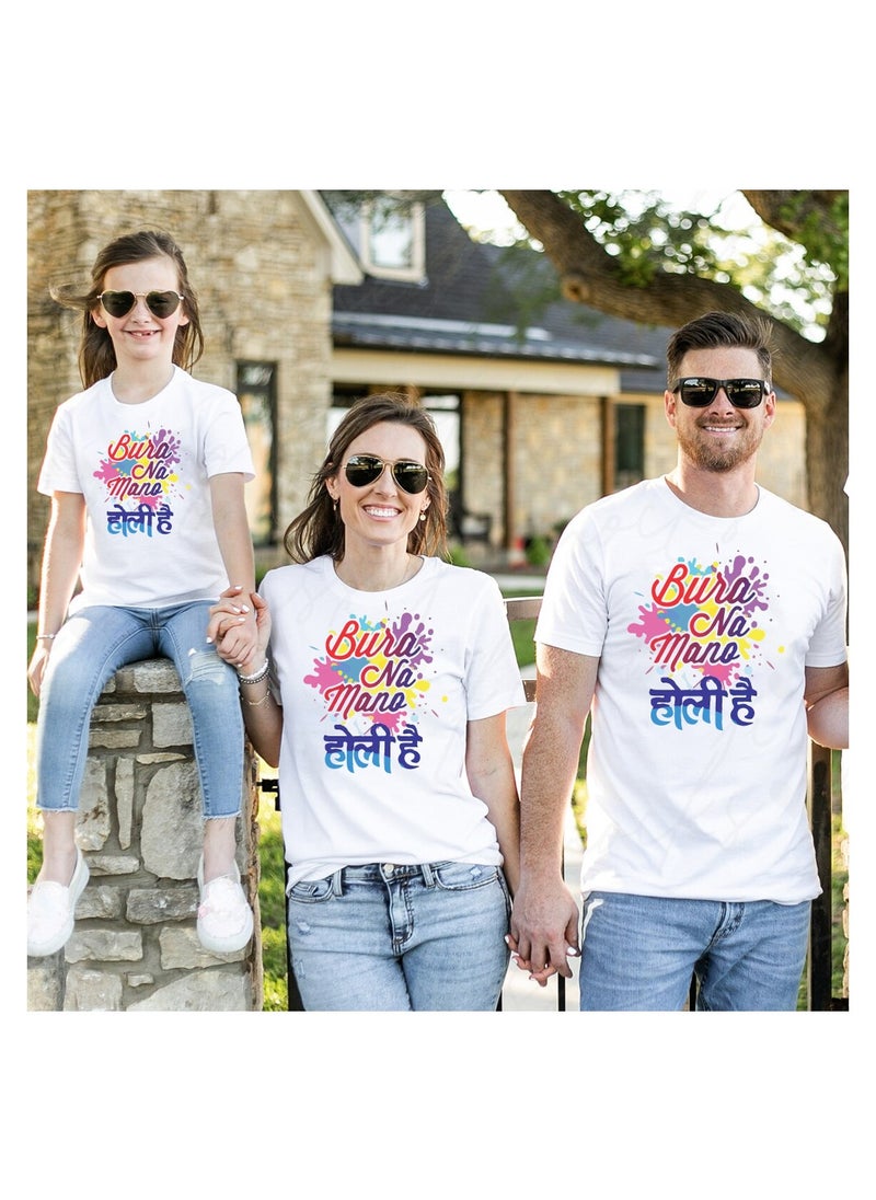 PRINTSHOP4ME Holi Celebration - Matching Family T-Shirts - Holi Family tshirt - Holi Hai Matching Men's Women's Kid's Round Neck Holi Famliy T-Shirts  - Image 4