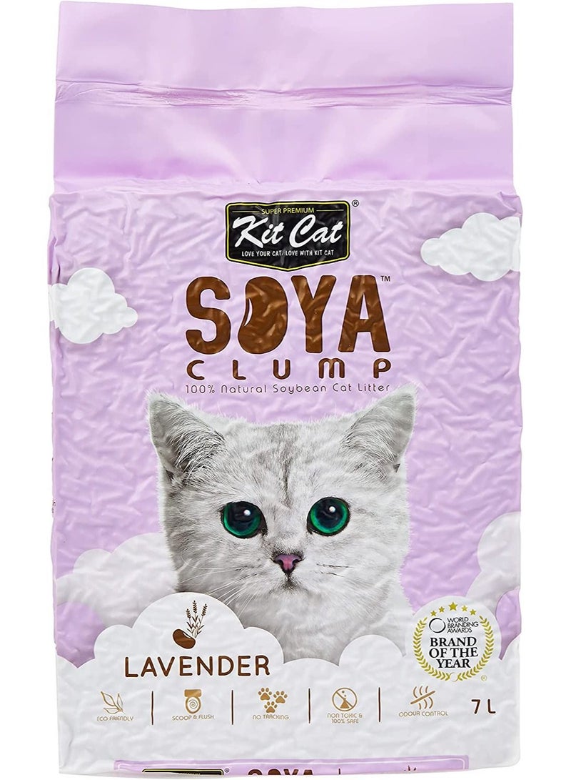 Kit Cat رمل قطط من فول الصويا بنكهة اللافندر، 7 لتر