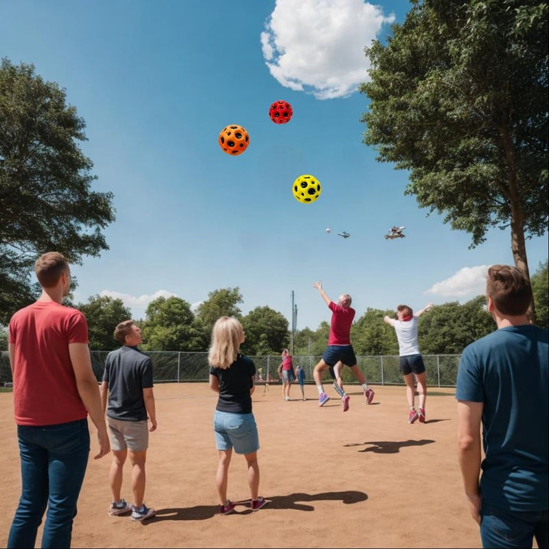 Buko Super Infinity Crazy Bounce Moon Ball: Ultimate Grip and Catch, Enhances Hand-Eye Coordination (Pack of 2 (Green-Yellow) - Image 4