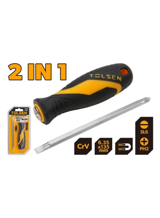 Tolsen 20042 2-in-1 Reversible Screwdriver Set Double Ended PH2 and SL6mm Hand Tool - Image 3