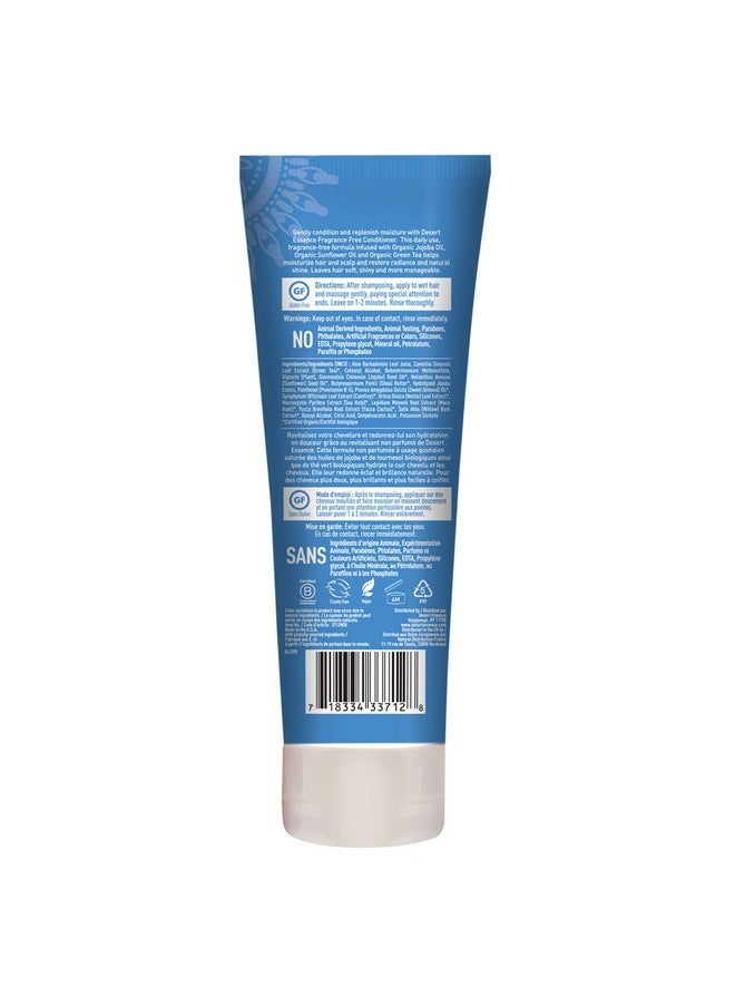 DESERT ESSENCE Desert Essence Fragrance Free Conditioner - Gentle, Organic Green Tea, Jojoba & Sunflower Oils - Paraben, Gluten & Cruelty-Free - Smooths & Softens Hair - No Oil Residue - For All Hair Types - 8 fl oz  - Image 3