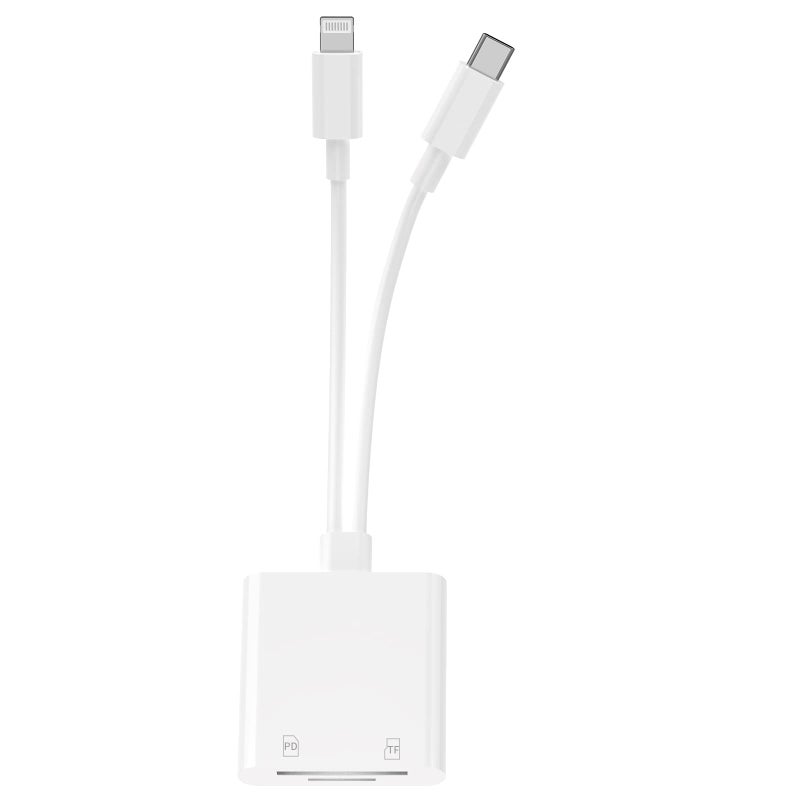 esbeecables [Apple MFi Certified] iPhone SD Card Reader, 4 in 1 Cameras SD Reader with Dual Slot for MicroSD/TF, Photography Memory Card Trail Game Camera Viewer Adapter, Plug and Play for iPhone/iPad/iMac/DJI - Image 1