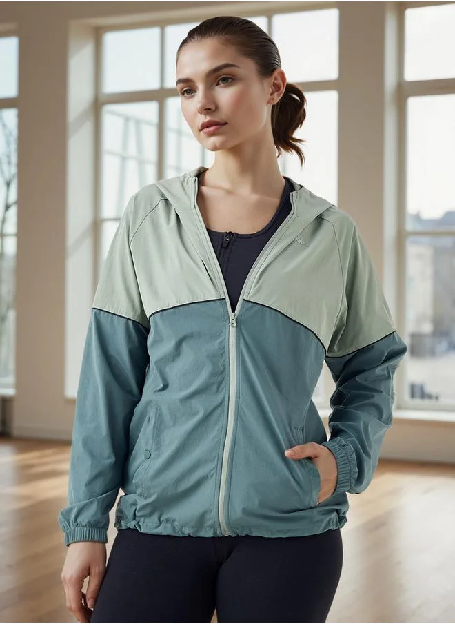 كابا Kappa Colourblock Zip Though Hoodie with Pockets