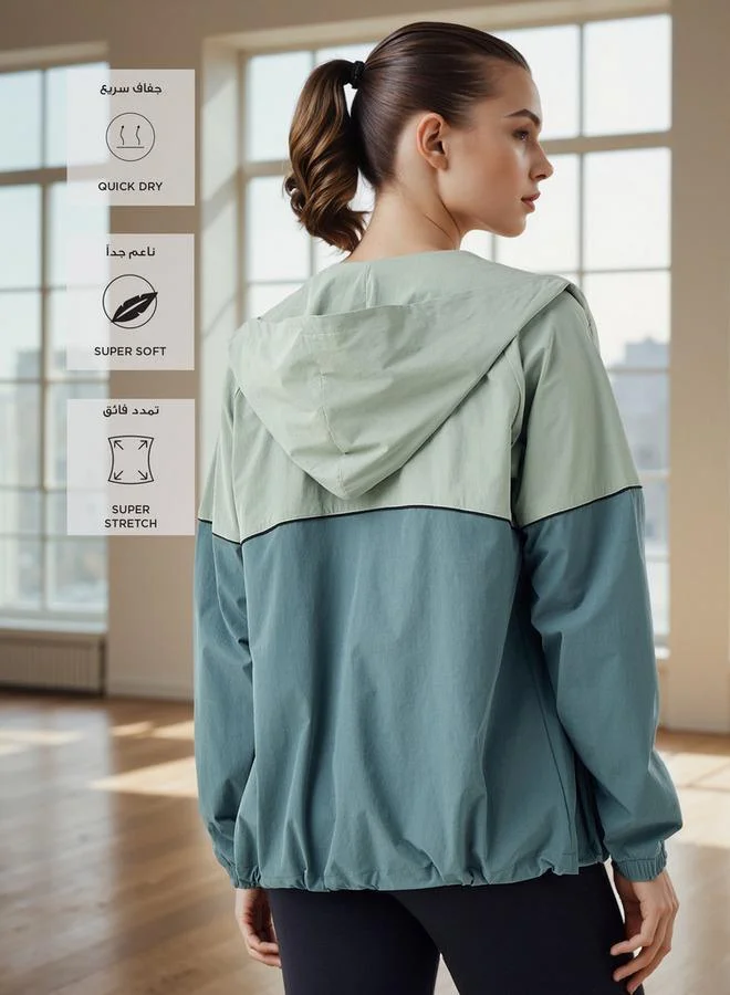 Kappa Kappa Colourblock Zip Though Hoodie with Pockets