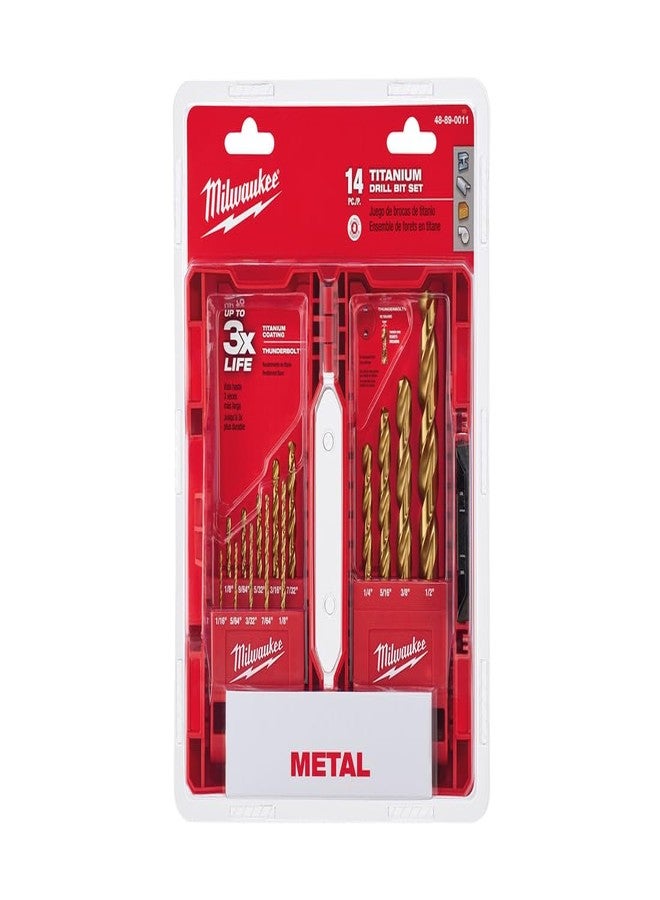 ميلواكي مجموعة رؤوس مثقاب التيتانيوم من ميلووكي 48-89-0011، 14 قطعة - Image 2