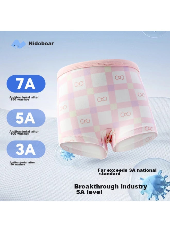 Niduoxiong Niduoxiong 7a Antibacterial Children's Underwear, Girls' Antibacterial Boxer Briefs, Baby No-pinch Shorts, Mid To Big Kids' Underpants, 3 Pieces  - Image 2