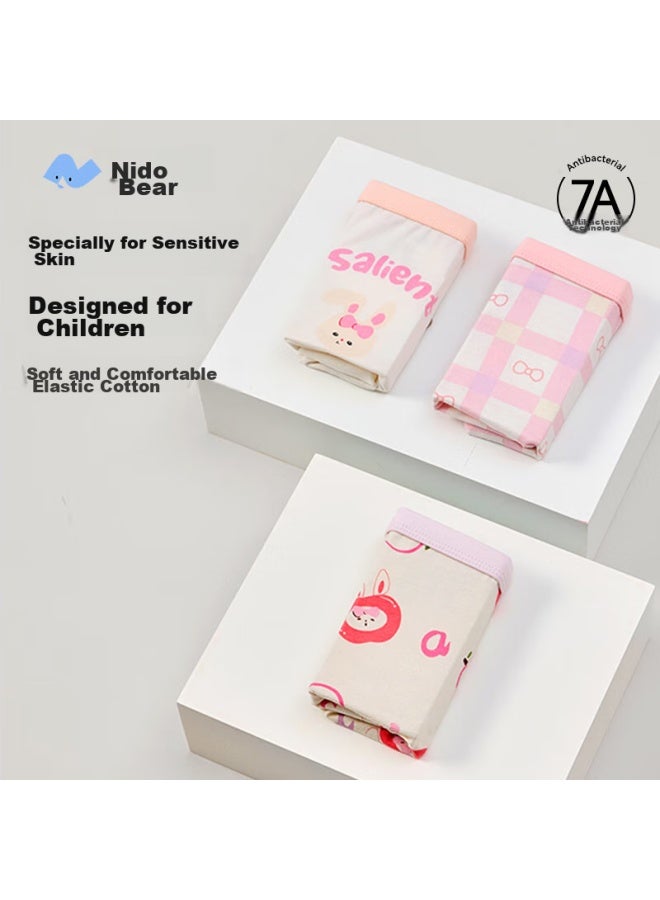 Niduoxiong Niduoxiong 7a Antibacterial Children's Underwear, Girls' Antibacterial Boxer Briefs, Baby No-pinch Shorts, Mid To Big Kids' Underpants, 3 Pieces  - Image 3