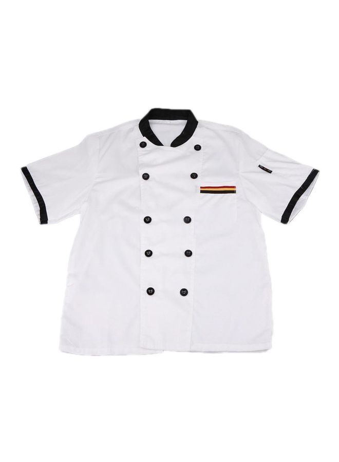 Y&D Pocket Detailed Chef Coat White/Black L - Image 3
