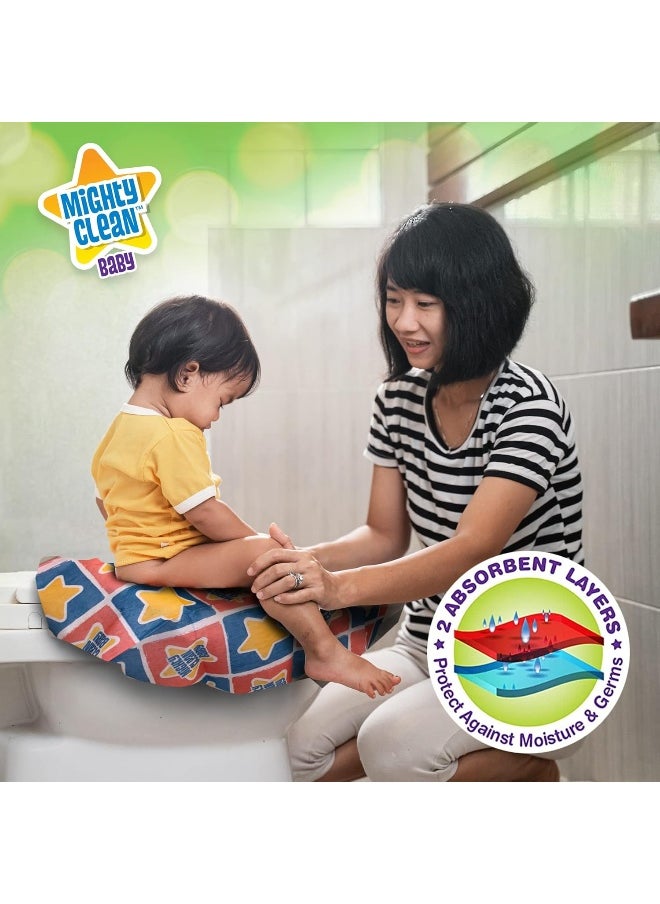 Mighty Clean Baby Mighty Clean Baby Disposable Toilet Seat Covers, 48 Waterproof Potty Covers for Toddlers, Kids and Adults, 4 Packs of 12 Large Covers  - Image 5