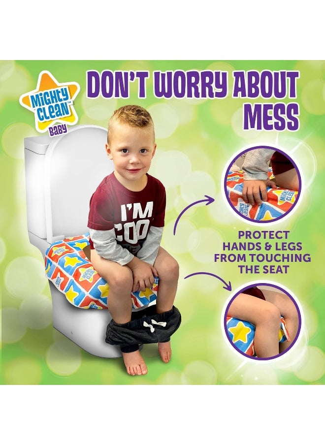 Mighty Clean Baby Mighty Clean Baby Disposable Toilet Seat Covers, 48 Waterproof Potty Covers for Toddlers, Kids and Adults, 4 Packs of 12 Large Covers  - Image 3