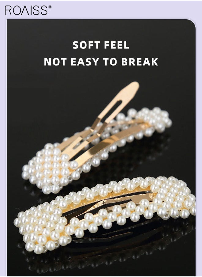9Pcs Hair Accessories for Women, Three Pearl Embellished Headbands and Six Pearl Hair Clips with Different Styles, Pearl Series Hair Accessories Set