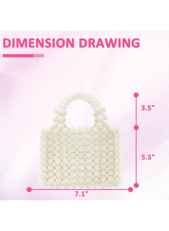 QTKJ Women Pearl Purse,Pearl Clutch, Evening Bags, Square Artificial Pearl Clutch, White Purse for Party Wedding Travel(White) - Image 1