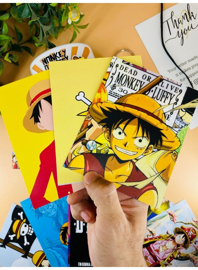 SINCE 7 STORE SINCE 7 STORE Monkey D Luffy Gift Box Includes 5 Products: Mug, Keychain, Key-Tag, 9 Mini Posters (Self Adhesive), And Shape Cut Badge - The Ultimate Fan Collection. 350Ml Ceramic Mug,Multi-Coloured - Image 4