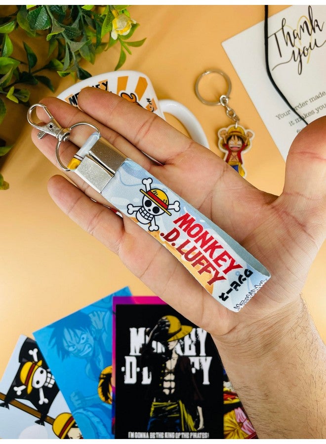 SINCE 7 STORE SINCE 7 STORE Monkey D Luffy Gift Box Includes 5 Products: Mug, Keychain, Key-Tag, 9 Mini Posters (Self Adhesive), And Shape Cut Badge - The Ultimate Fan Collection. 350Ml Ceramic Mug,Multi-Coloured - Image 5