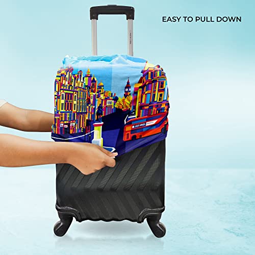 Nasher Miles Polyester 65 (24 Inch) Medium Protective Luggage Cover - London Design - Image 3