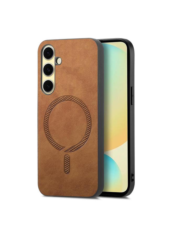 S-TOP Case For Samsung Galaxy A56 5G Solid Color Retro Magsafe PU Back Cover Phone Case - Image 1